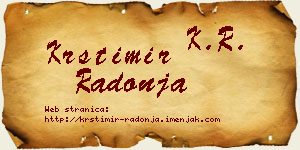 Krstimir Radonja vizit kartica